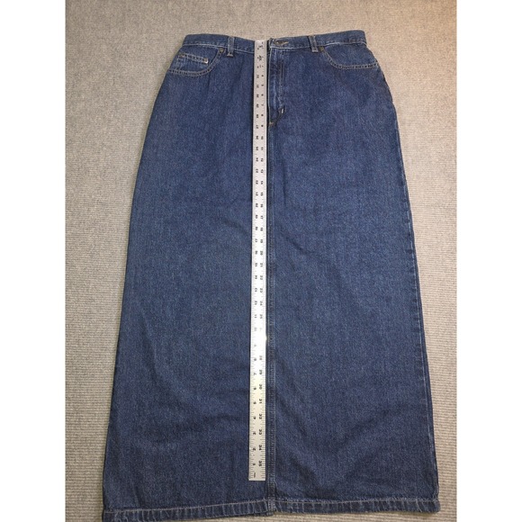 LIZWEAR By Liz Claiborne Long Straight Denim Skirt With Pockets Size 14 - Picture 5 of 13